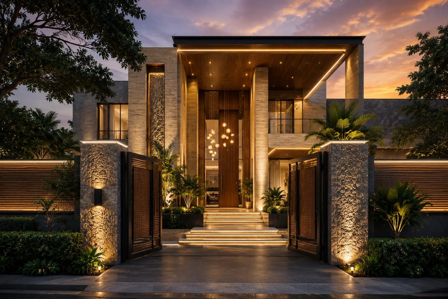Luxury Entrance Elevation in Greater Noida
